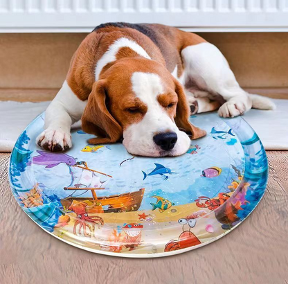 AquaFun Pet Mat™ – wodna mata sensoryczna do zabawy dla kotów i psów z motywem oceanu