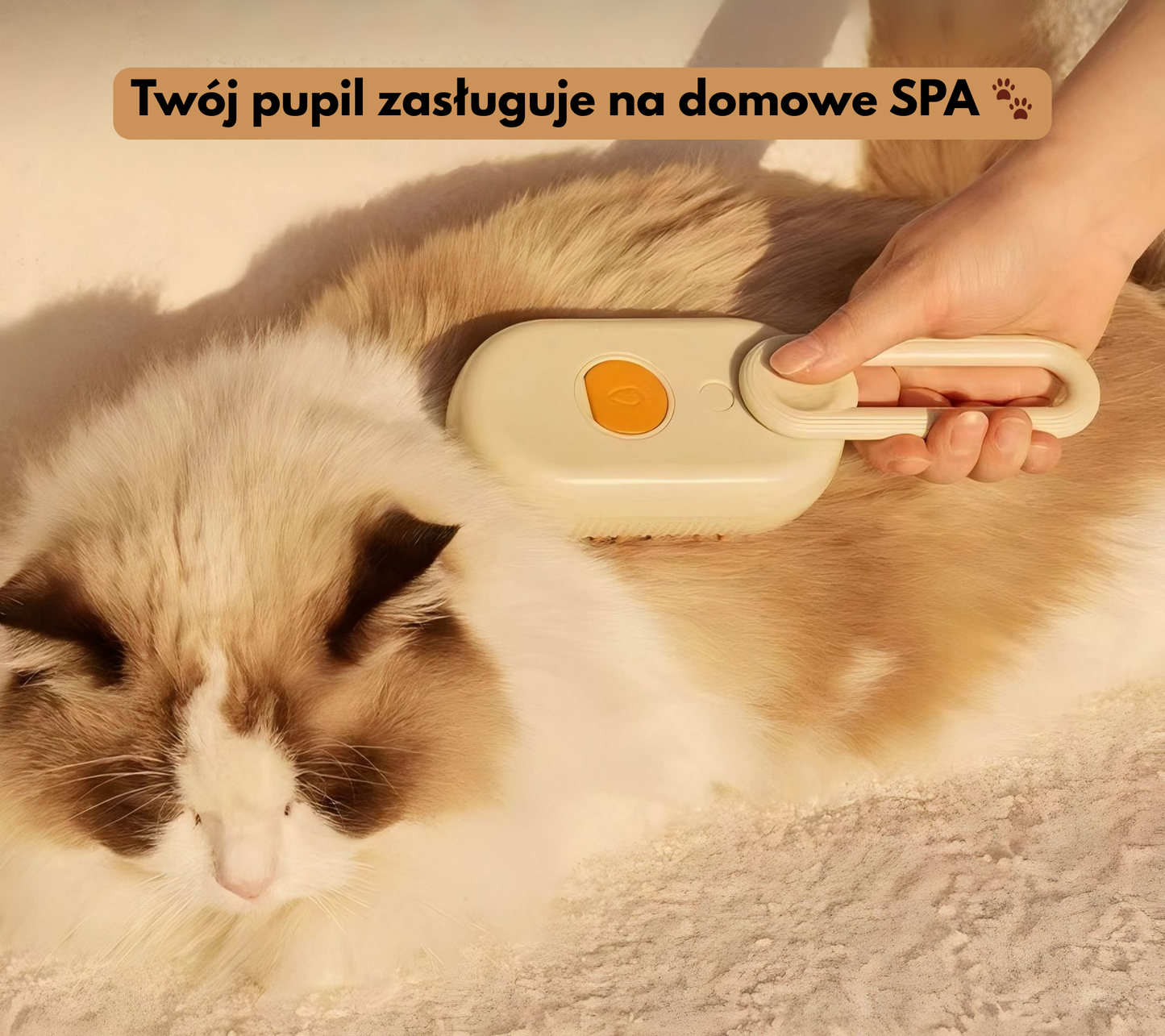 FluffyTouch™ - innowacyjna szczotka 3w1 do pielęgnacji sierści z funkcją sprayu i masażu